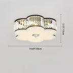 Modern Luxury Round Square Petal Crystal Glass Lampshade Hardware 4/5/6 - Light Flush Mount Ceiling Light For Living Room