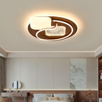 Contemporary Retro Round Rectangle Oval Stitching Roto-molding Iron Aluminum Lampshade LED Flush Mount Ceiling Light For Bedroom