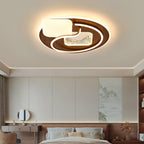 Contemporary Retro Round Rectangle Oval Stitching Roto-molding Iron Aluminum Lampshade LED Flush Mount Ceiling Light For Bedroom