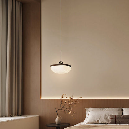 Contemporary Retro Semicircle Roto-molding Acrylic Lampshade Iron LED Pendant Light For Dining Room