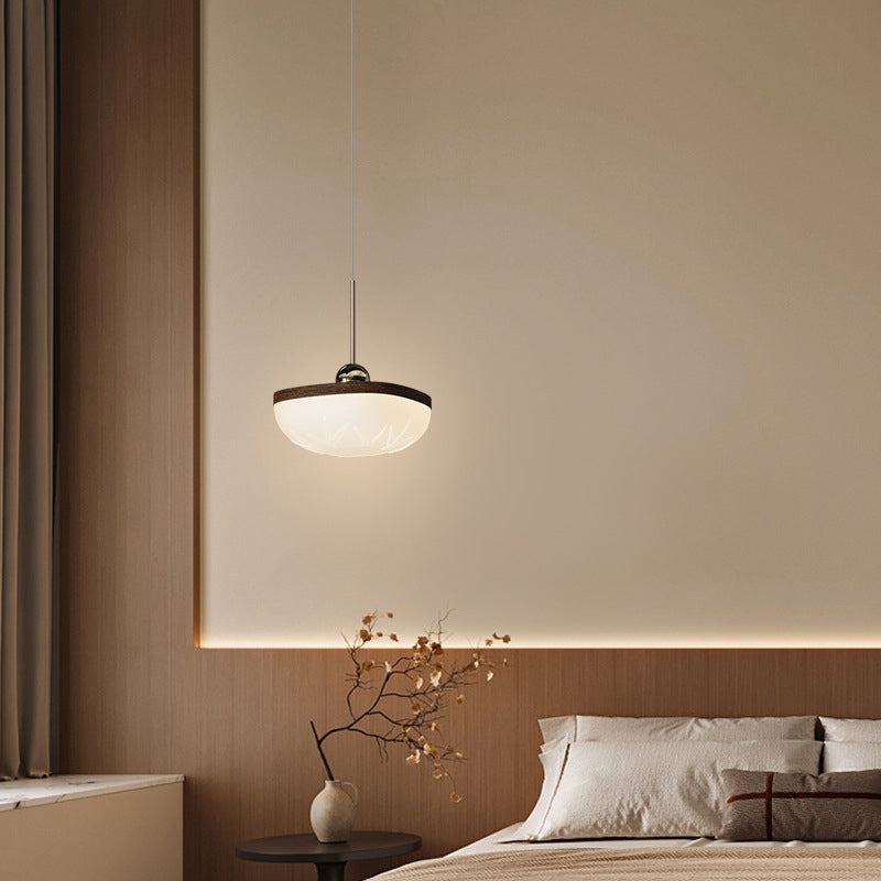 Contemporary Retro Semicircle Roto-molding Acrylic Lampshade Iron LED Pendant Light For Dining Room
