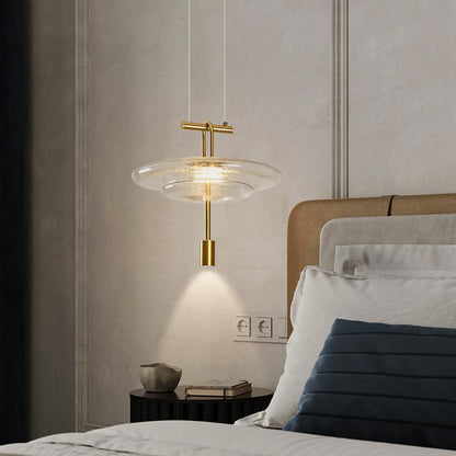 Modern Luxury Dome Oval Glass Lampshade Iron LED Pendant Light For Dining Room
