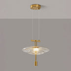 Modern Luxury Dome Oval Glass Lampshade Iron LED Pendant Light For Dining Room