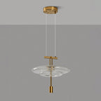 Modern Luxury Dome Oval Glass Lampshade Iron LED Pendant Light For Dining Room