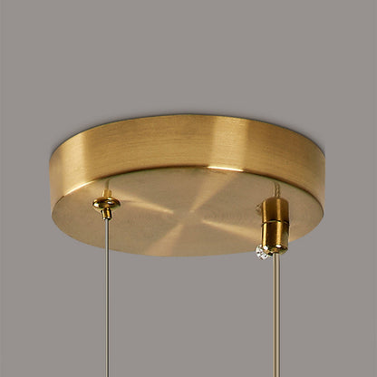 Modern Luxury Dome Oval Glass Lampshade Iron LED Pendant Light For Dining Room