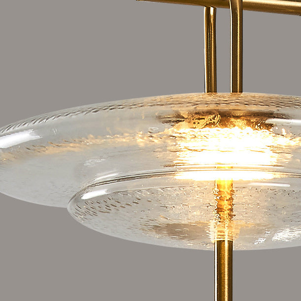 Modern Luxury Dome Oval Glass Lampshade Iron LED Pendant Light For Dining Room