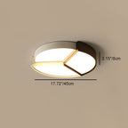 Contemporary Simplicity Round Square Splicing Aluminum Iron Acrylic Lampshade LED Flush Mount Ceiling Light For Bedroom
