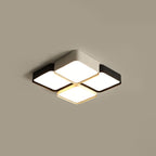 Contemporary Simplicity Round Square Splicing Aluminum Iron Acrylic Lampshade LED Flush Mount Ceiling Light For Bedroom