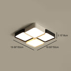 Contemporary Simplicity Round Square Splicing Aluminum Iron Acrylic Lampshade LED Flush Mount Ceiling Light For Bedroom