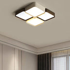 Contemporary Simplicity Round Square Splicing Aluminum Iron Acrylic Lampshade LED Flush Mount Ceiling Light For Bedroom