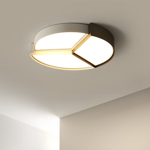 Contemporary Simplicity Round Square Splicing Aluminum Iron Acrylic Lampshade LED Flush Mount Ceiling Light For Bedroom