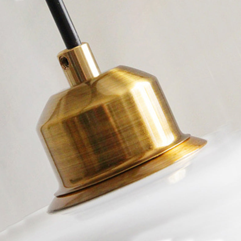 Contemporary Scandinavian Dome Disc Half Glass Lampshade Hardware 1 - Light Pendant Light For Dining Room