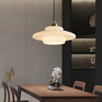 Contemporary Scandinavian Dome Disc Half Glass Lampshade Hardware 1 - Light Pendant Light For Dining Room