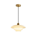 Contemporary Scandinavian Dome Disc Half Glass Lampshade Hardware 1 - Light Pendant Light For Dining Room