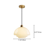 Contemporary Scandinavian Dome Disc Half Glass Lampshade Hardware 1 - Light Pendant Light For Dining Room