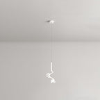Contemporary Creative Dome Curve Stitching Flowers Iron Aluminum Silicone LED Pendant Light For Bedroom