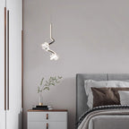 Contemporary Creative Dome Curve Stitching Flowers Iron Aluminum Silicone LED Pendant Light For Bedroom