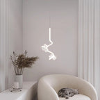 Contemporary Creative Dome Curve Stitching Flowers Iron Aluminum Silicone LED Pendant Light For Bedroom