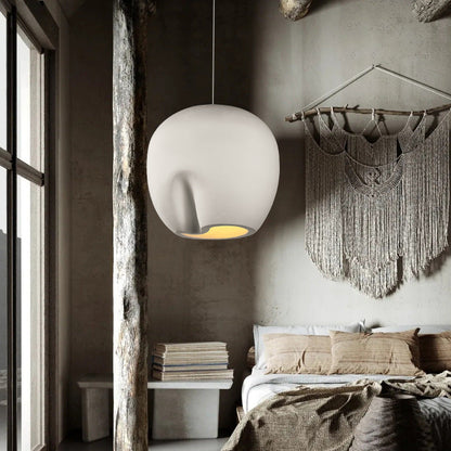 Contemporary Scandinavian Irregular Cylinder Full Polystyrene 1 - Light Pendant Light For Dining Room