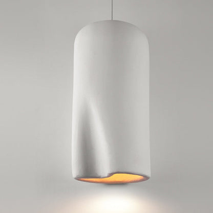 Contemporary Scandinavian Irregular Cylinder Full Polystyrene 1 - Light Pendant Light For Dining Room