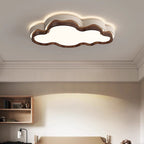 Contemporary Retro Cloud Shape Iron PE Lampshade LED Flush Mount Ceiling Light For Bedroom