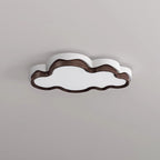 Contemporary Retro Cloud Shape Iron PE Lampshade LED Flush Mount Ceiling Light For Bedroom