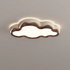 Contemporary Retro Cloud Shape Iron PE Lampshade LED Flush Mount Ceiling Light For Bedroom