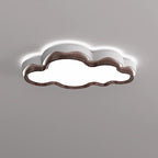 Contemporary Retro Cloud Shape Iron PE Lampshade LED Flush Mount Ceiling Light For Bedroom