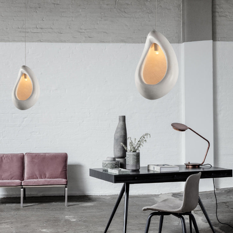 Contemporary Scandinavian Water Drop Full Polystyrene 1 - Light Pendant Light For Dining Room