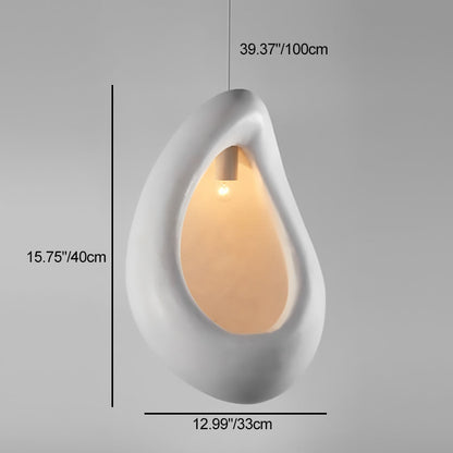 Contemporary Scandinavian Water Drop Full Polystyrene 1 - Light Pendant Light For Dining Room