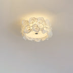 Contemporary Creative Round PVC Flowers Lampshade Iron 4/5/6 - Light Flush Mount Ceiling Light For Bedroom
