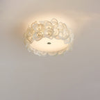 Contemporary Creative Round PVC Flowers Lampshade Iron 4/5/6 - Light Flush Mount Ceiling Light For Bedroom