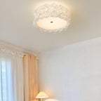 Contemporary Creative Round PVC Flowers Lampshade Iron 4/5/6 - Light Flush Mount Ceiling Light For Bedroom