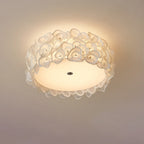 Contemporary Creative Round PVC Flowers Lampshade Iron 4/5/6 - Light Flush Mount Ceiling Light For Bedroom