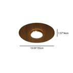 Contemporary Retro Round Disc Iron Acrylic Lampshade LED Flush Mount Ceiling Light For Bedroom
