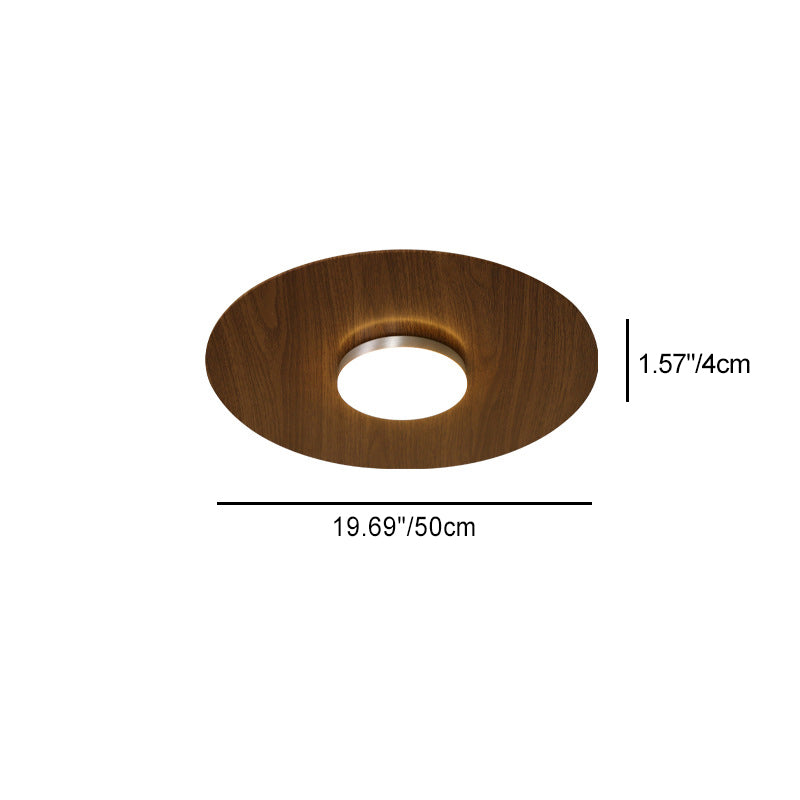 Contemporary Retro Round Disc Iron Acrylic Lampshade LED Flush Mount Ceiling Light For Bedroom