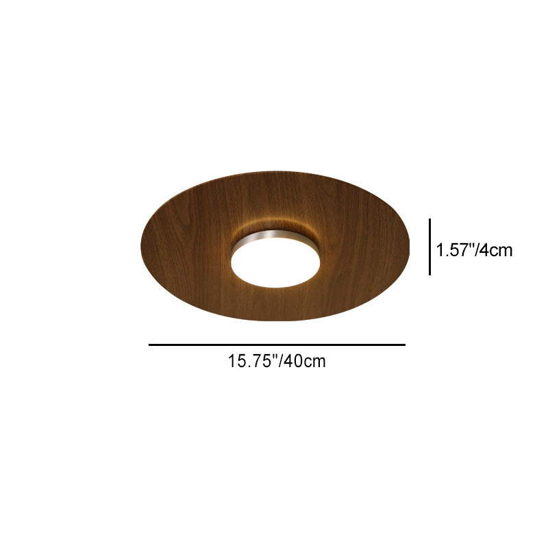 Contemporary Retro Round Disc Iron Acrylic Lampshade LED Flush Mount Ceiling Light For Bedroom