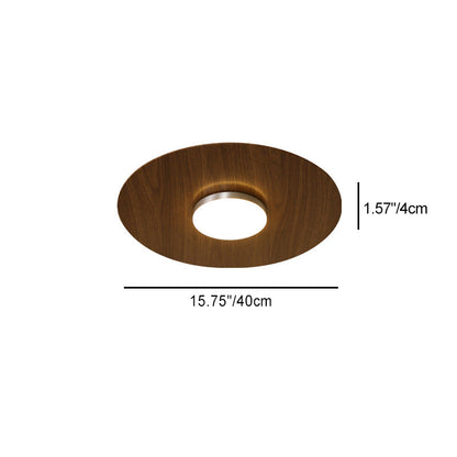 Contemporary Retro Round Disc Iron Acrylic Lampshade LED Flush Mount Ceiling Light For Bedroom