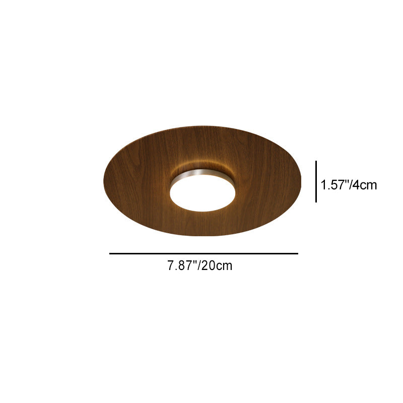 Contemporary Retro Round Disc Iron Acrylic Lampshade LED Flush Mount Ceiling Light For Bedroom