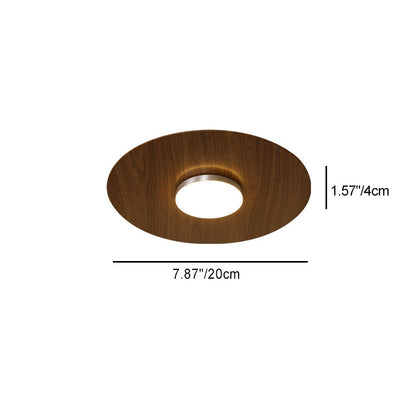 Contemporary Retro Round Disc Iron Acrylic Lampshade LED Flush Mount Ceiling Light For Bedroom
