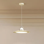 Contemporary Scandinavian Dome UFO Shape Iron PE Lampshade LED Pendant Light For Dining Room