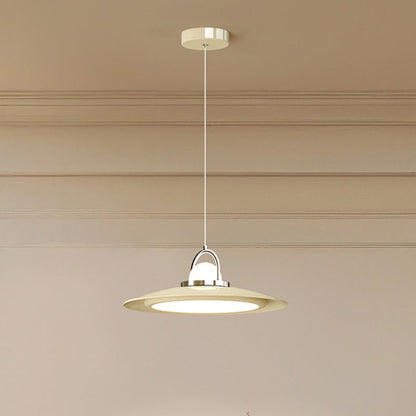 Contemporary Scandinavian Dome UFO Shape Iron PE Lampshade LED Pendant Light For Dining Room