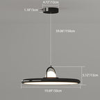 Contemporary Scandinavian Dome Round Disc Iron PE Lampshade LED Pendant Light For Dining Room