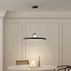 Contemporary Scandinavian Dome Round Disc Iron PE Lampshade LED Pendant Light For Dining Room