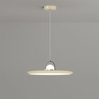 Contemporary Scandinavian Dome Round Disc Iron PE Lampshade LED Pendant Light For Dining Room