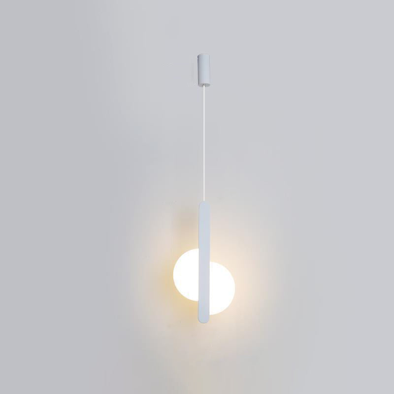 Modern Simplicity Dome Half Cut Circle Iron Acrylic Lampshade LED Pendant Light for Bedroom BulbSquare