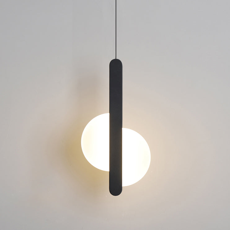 Modern Simplicity Dome Half Cut Circle Iron Acrylic Lampshade LED Pendant Light for Bedroom BulbSquare