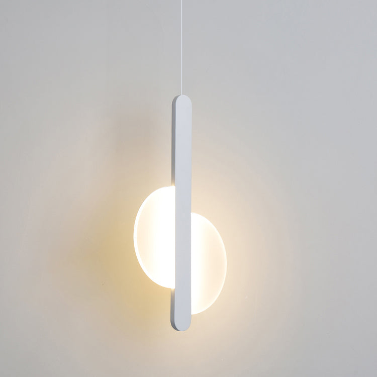 Modern Simplicity Dome Half Cut Circle Iron Acrylic Lampshade LED Pendant Light for Bedroom BulbSquare