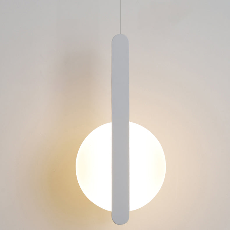 Modern Simplicity Dome Half Cut Circle Iron Acrylic Lampshade LED Pendant Light for Bedroom BulbSquare