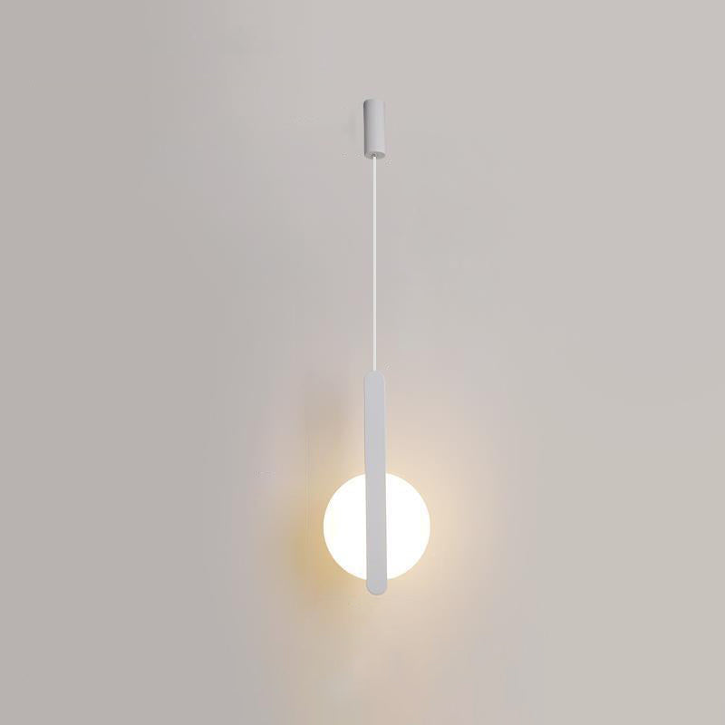 Modern Simplicity Dome Half Cut Circle Iron Acrylic Lampshade LED Pendant Light for Bedroom BulbSquare